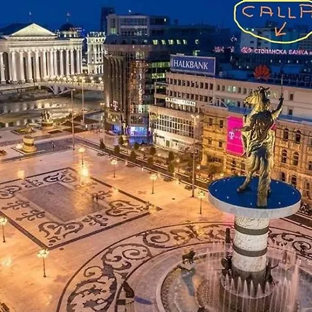 Calla 1 - Modern & Cozy Main Square Apartment In The City Shopping Center - Parking Slot With Parking Security Skopje Exterior photo